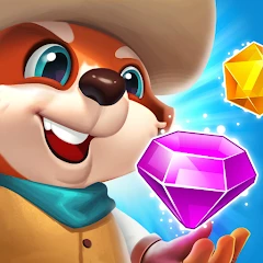 Взломанная Gems Matcher — Match 3 Game